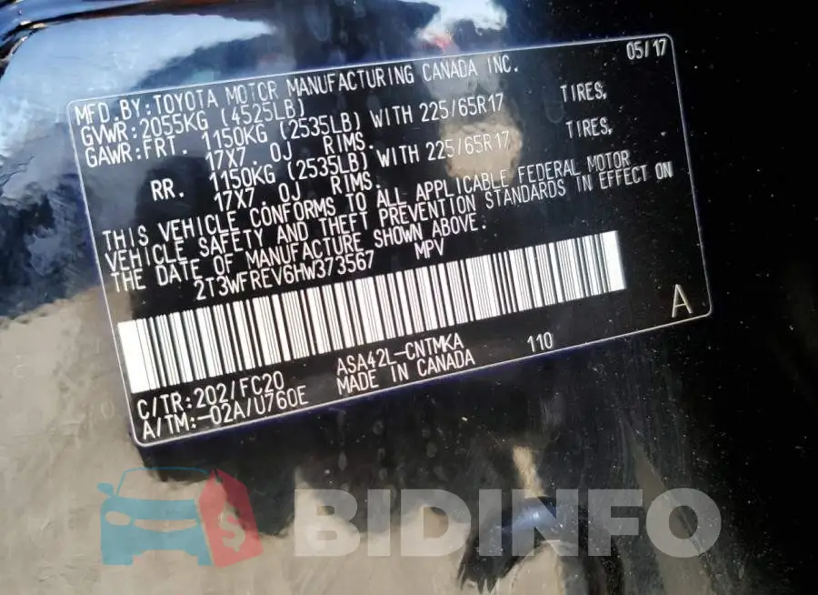 2T3WFREV6HW373567 Photo# 12