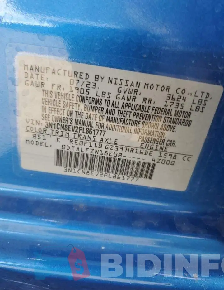 3N1CN8EV2PL861777 Photo# 12