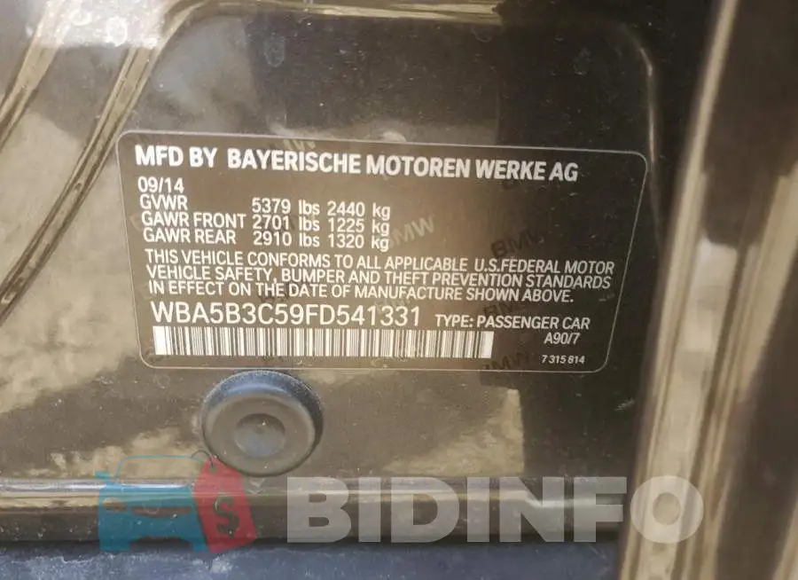 WBA5B3C59FD541331 Photo# 12