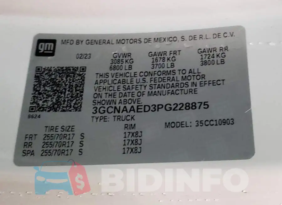 3GCNAAED3PG228875 Photo# 13