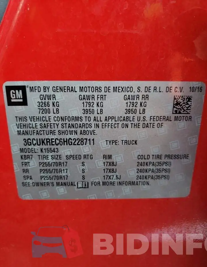 3GCUKREC6HG228711 Photo# 12