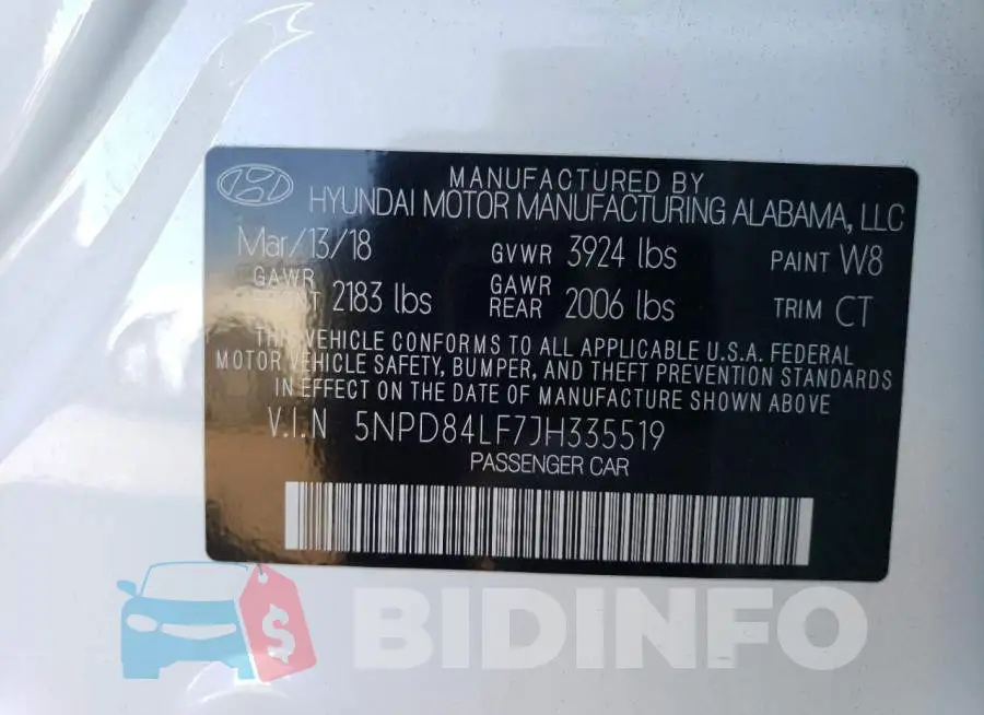 5NPD84LF7JH335519 Photo# 13
