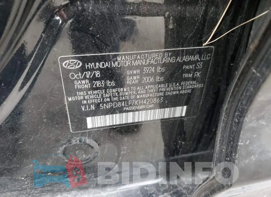 5NPD84LF7KH420863 Photo# 13