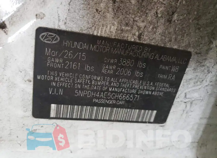 5NPDH4AE5GH666571 Photo# 13