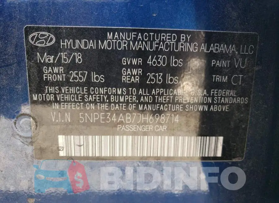 5NPE34AB7JH698714 Photo# 12