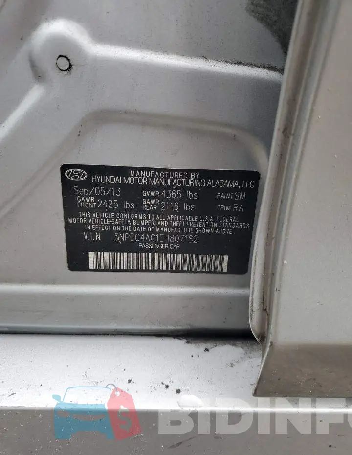 5NPEC4AC1EH807182 Photo# 12