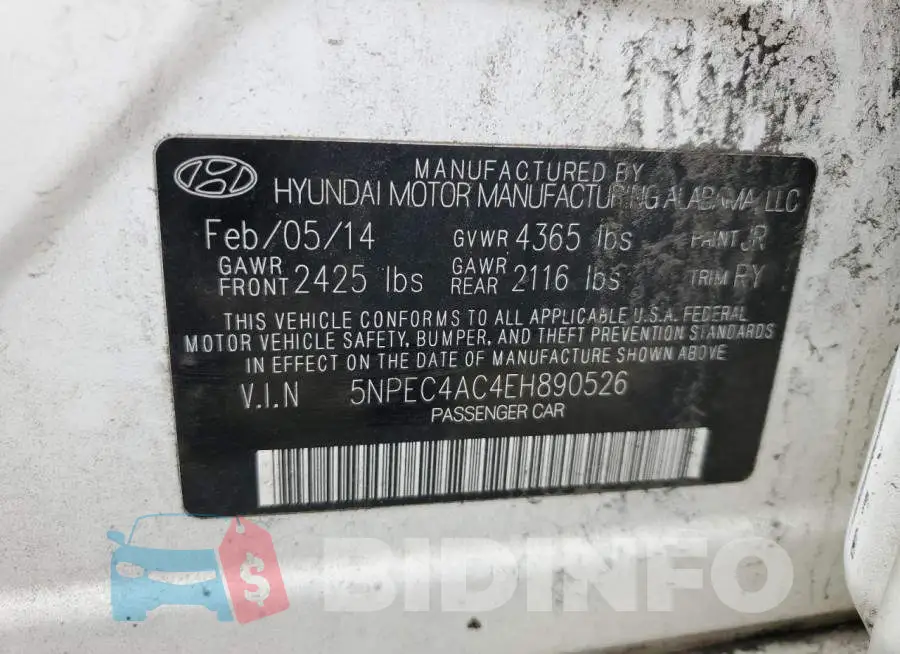 5NPEC4AC4EH890526 Photo# 12
