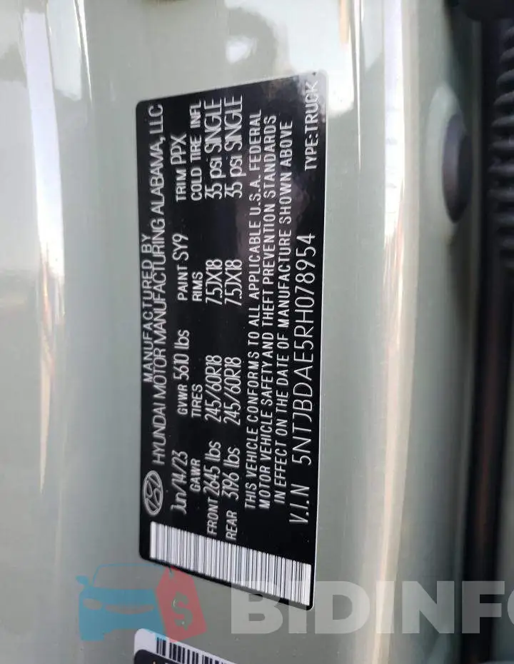 5NTJBDAE5RH078954 Photo# 12