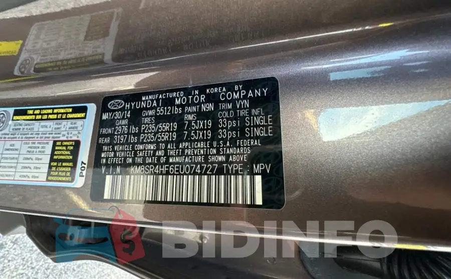 KM8SR4HF6EU074727 Photo# 10