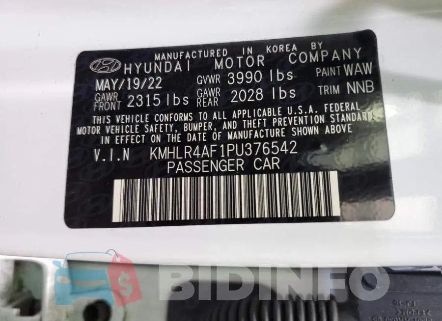 KMHLR4AF1PU376542 Photo# 12