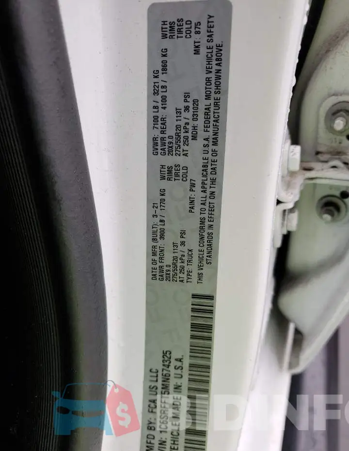 1C6SRFFT5MN674325 Photo# 13