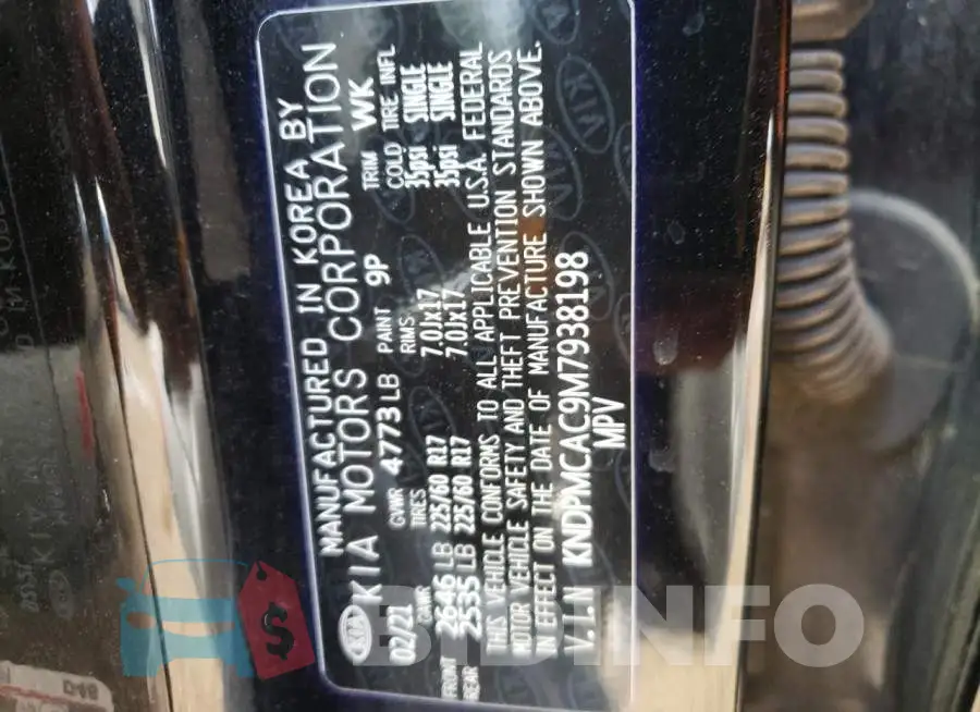 KNDPMCAC9M7938198 Photo# 13