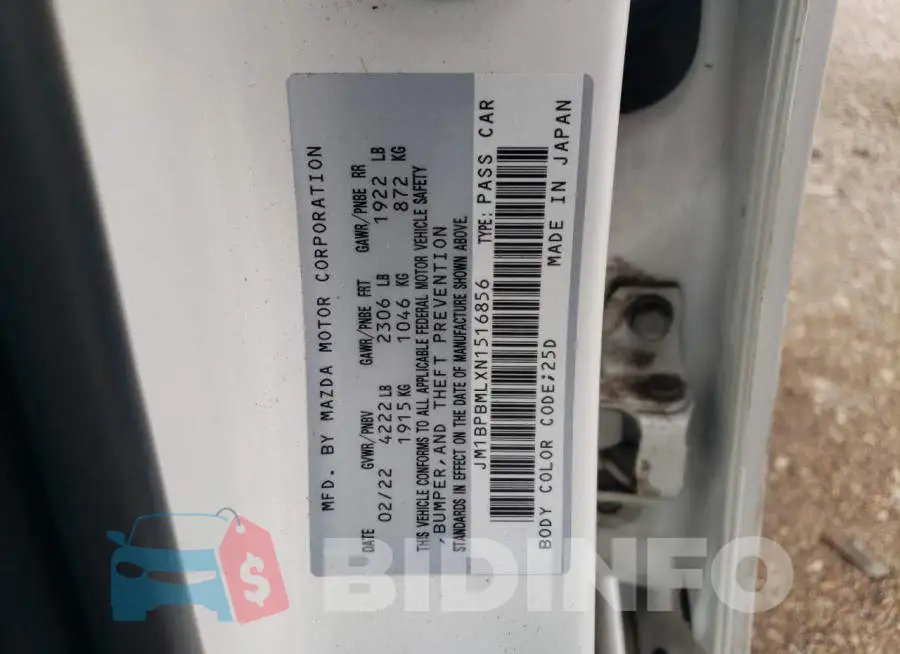 JM1BPBMLXN1516856 Photo# 12