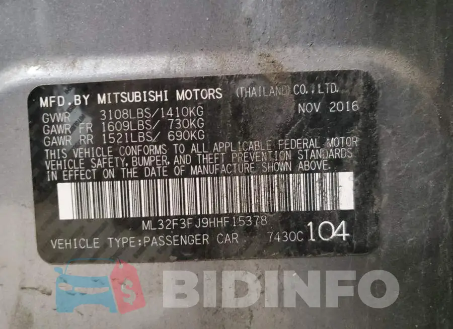 ML32F3FJ9HHF15378 Photo# 12