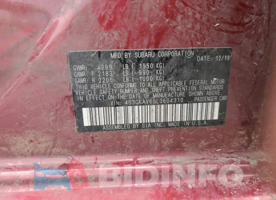 4S3GKAV60L3604310 Photo# 7