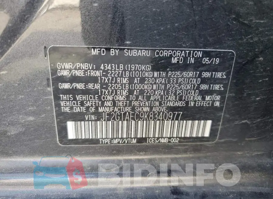JF2GTAEC9K8340977 Photo# 13