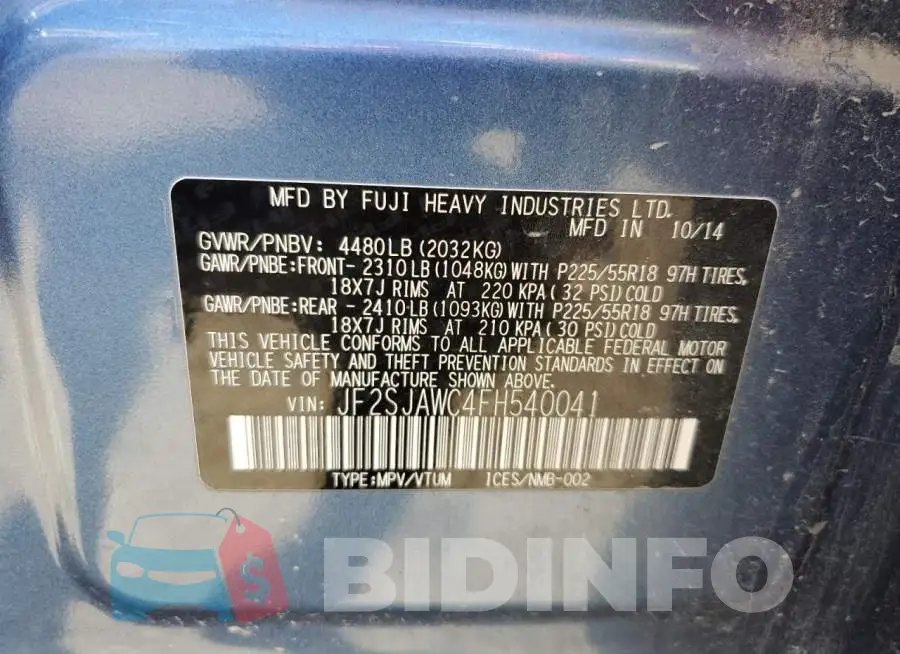 JF2SJAWC4FH540041 Photo# 12