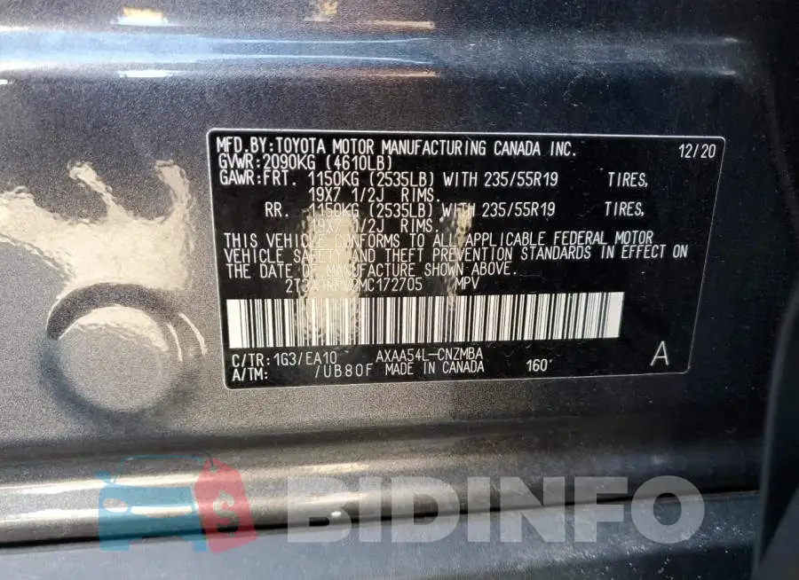 2T3A1RFV2MC172705 Photo# 13