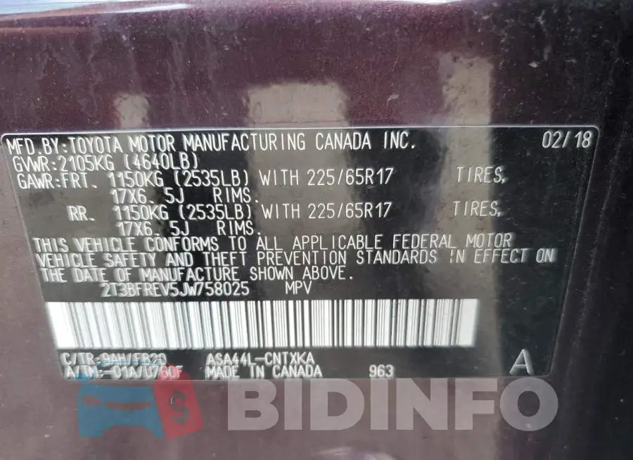 2T3BFREV5JW758025 Photo# 13
