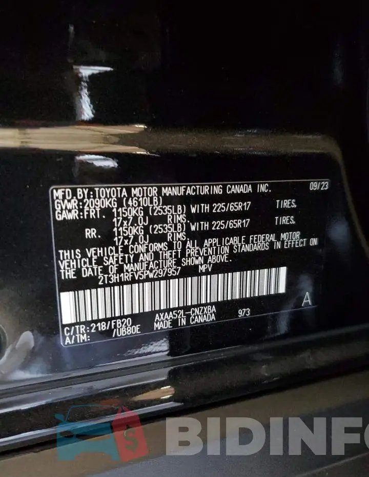 2T3H1RFV5PW297957 Photo# 12