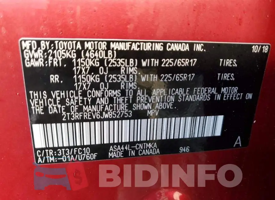 2T3RFREV6JW852753 Photo# 12