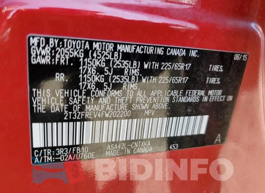 2T3ZFREV4FW202200 Photo# 12