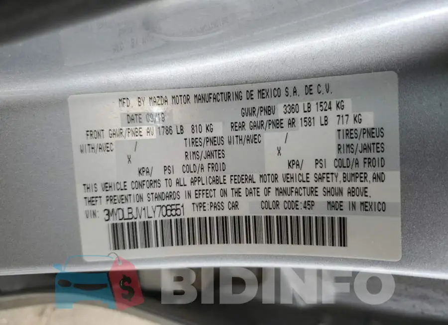 3MYDLBJV1LY706551 Photo# 12