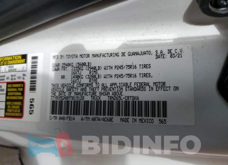 3TYRX5GN8MT019128 Photo# 13