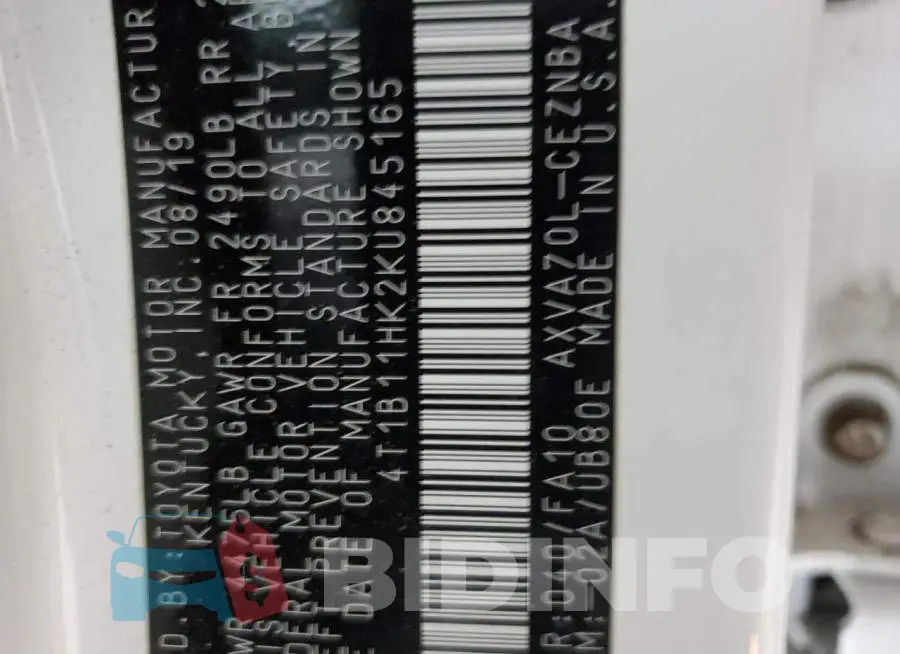 4T1B11HK2KU845165 Photo# 12