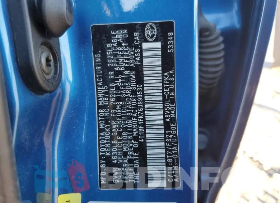 4T1BF1FK7GU999530 Photo# 12