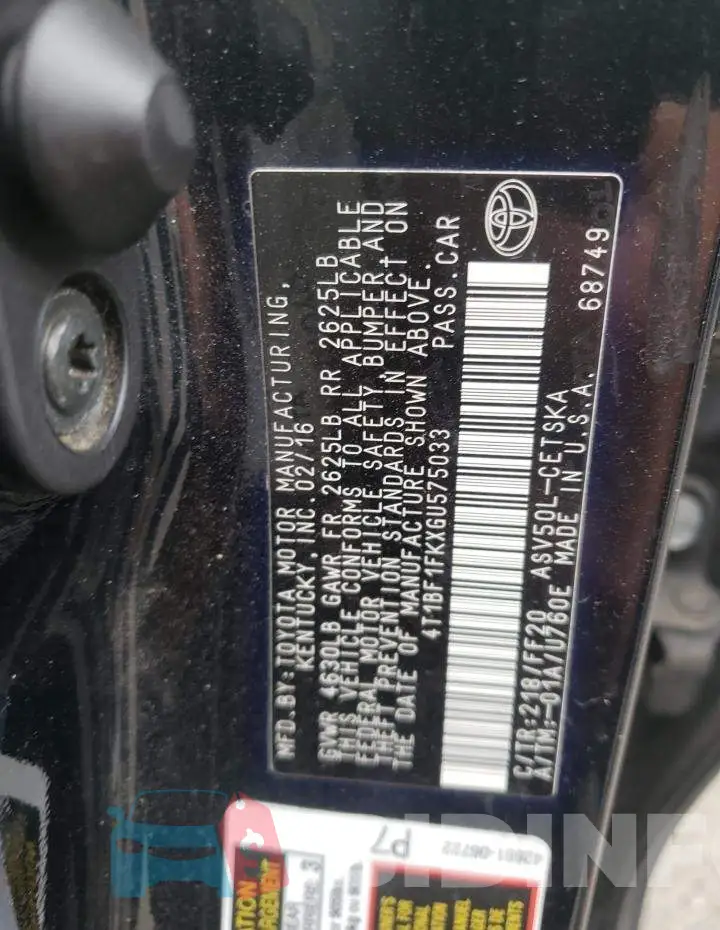 4T1BF1FKXGU575033 Photo# 13