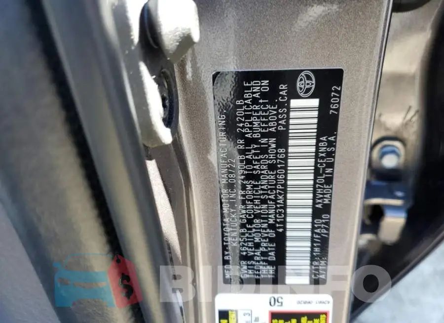 4T1C31AK7PU601768 Photo# 12