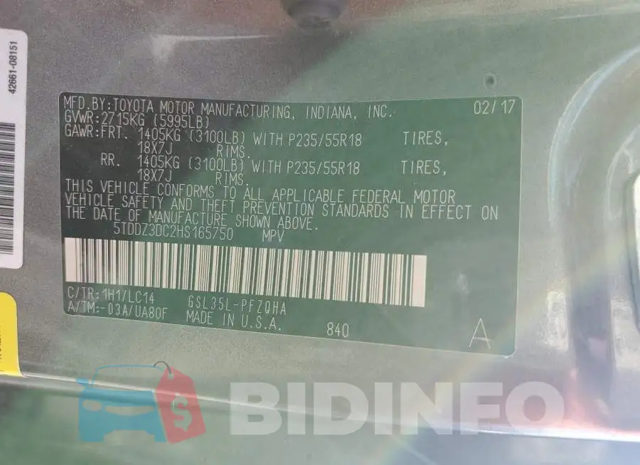 5TDDZ3DC2HS165750 Photo# 13