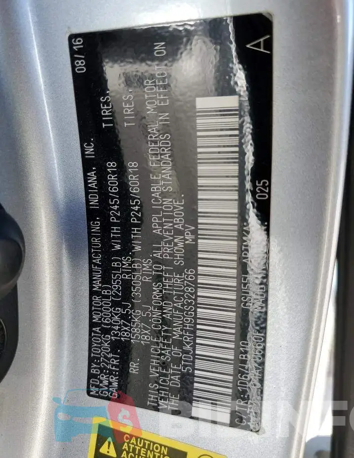 5TDJKRFH9GS328766 Photo# 14