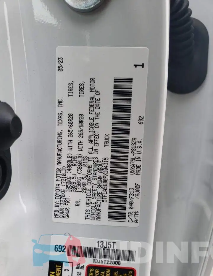 5TFLA5DB0PX104315 Photo# 12