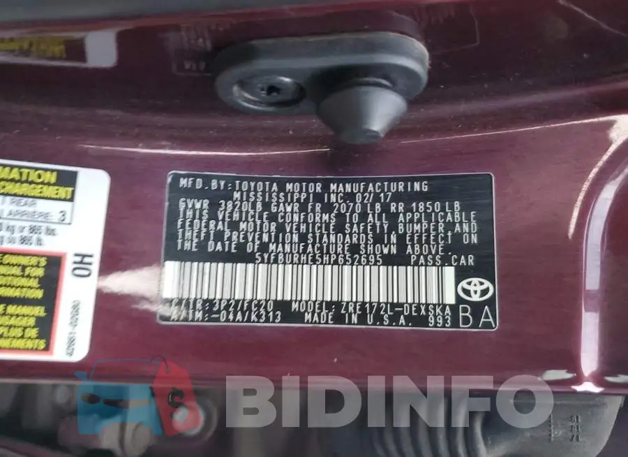 5YFBURHE5HP652695 Photo# 12