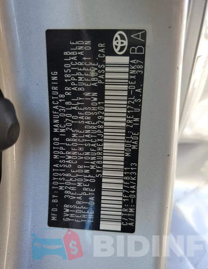 5YFBURHEXJP829201 Photo# 12