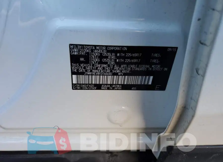 JTMRFREV8FD166640 Photo# 13