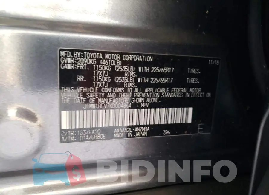 JTMW1RFV7KD004864 Photo# 13