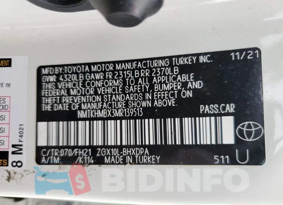 NMTKHMBX3MR139513 Photo# 13