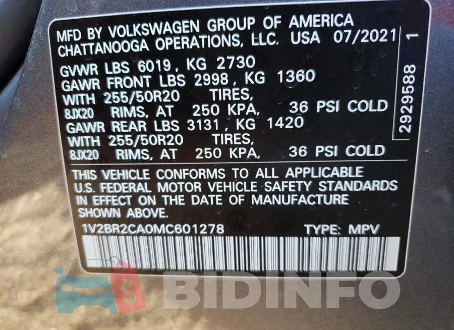 1V2BR2CA0MC601278 Photo# 13