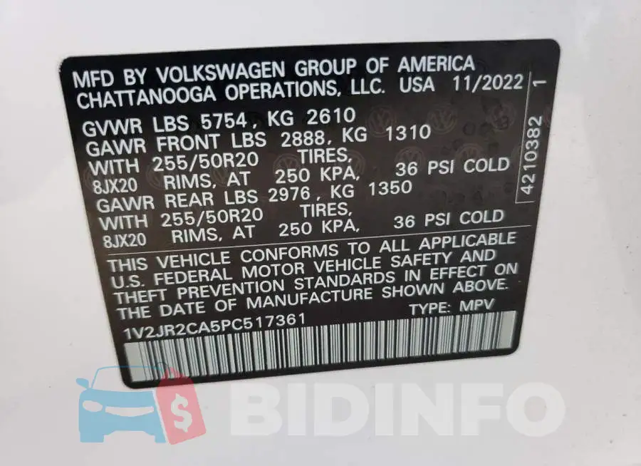 1V2JR2CA5PC517361 Photo# 13