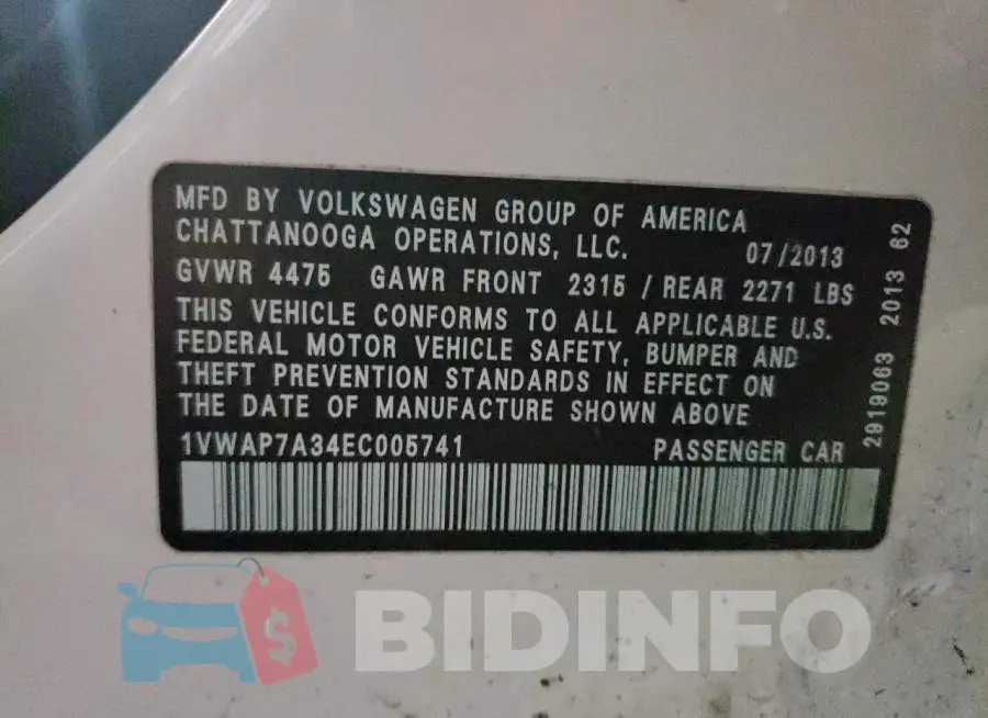 1VWAP7A34EC005741 Photo# 12