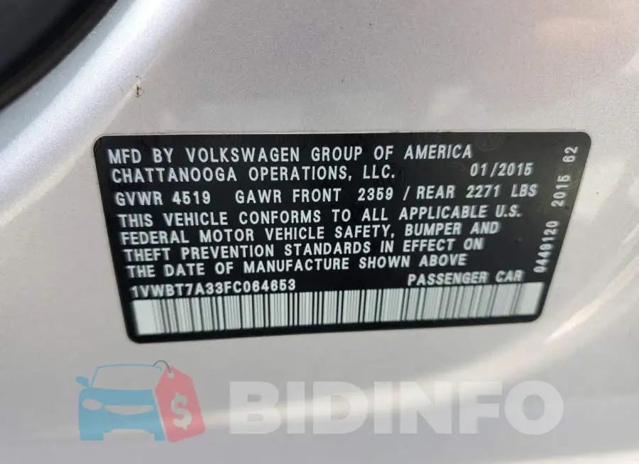 1VWBT7A33FC064653 Photo# 12
