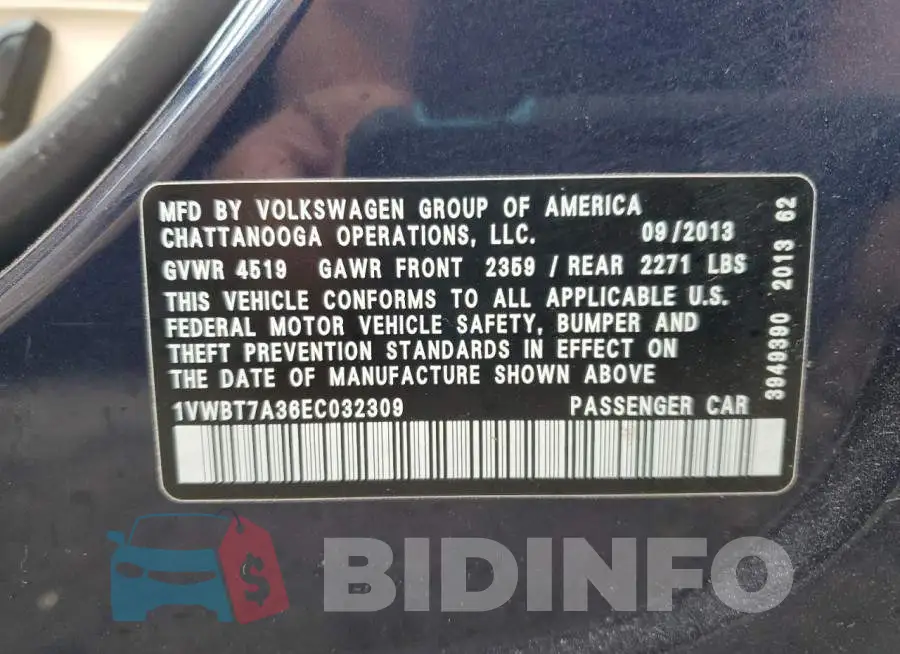 1VWBT7A36EC032309 Photo# 12