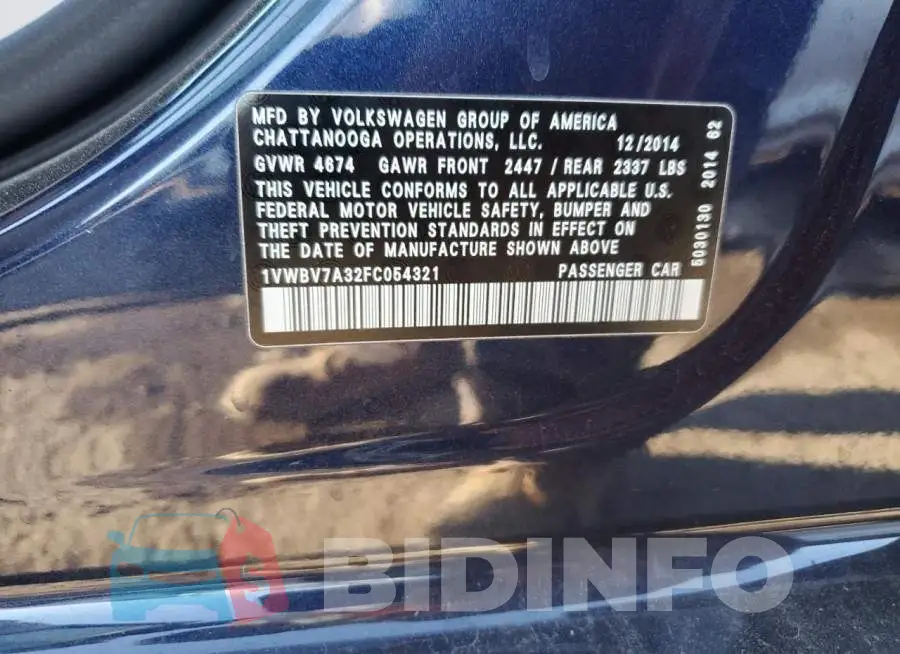 1VWBV7A32FC054321 Photo# 12