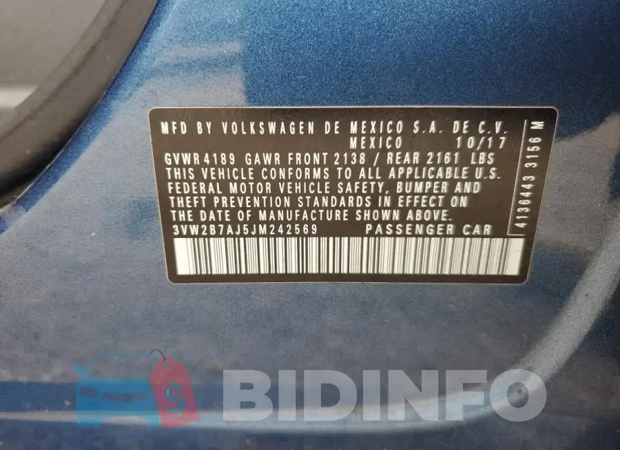 3VW2B7AJ5JM242569 Photo# 12