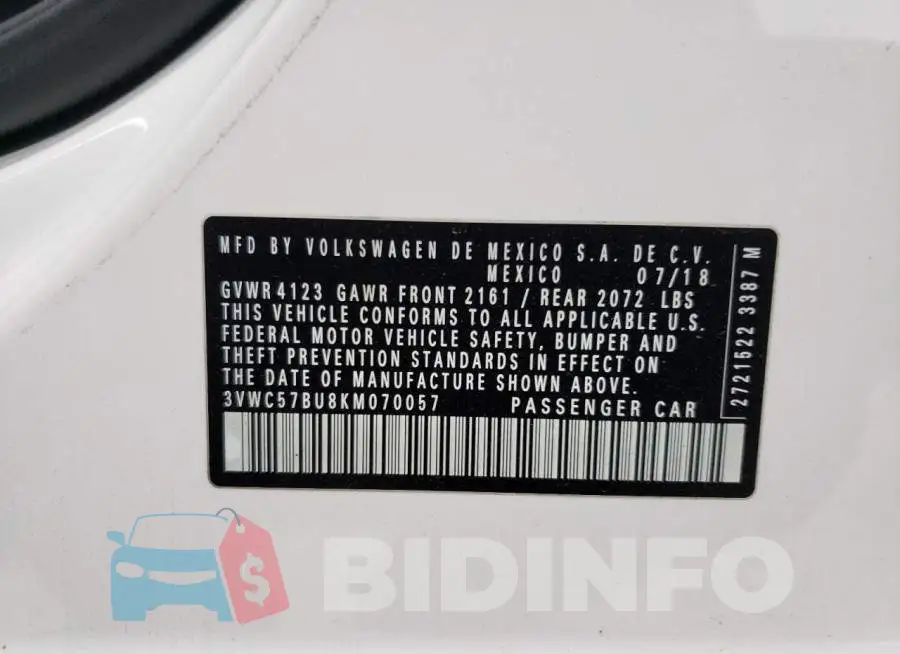3VWC57BU8KM070057 Photo# 13