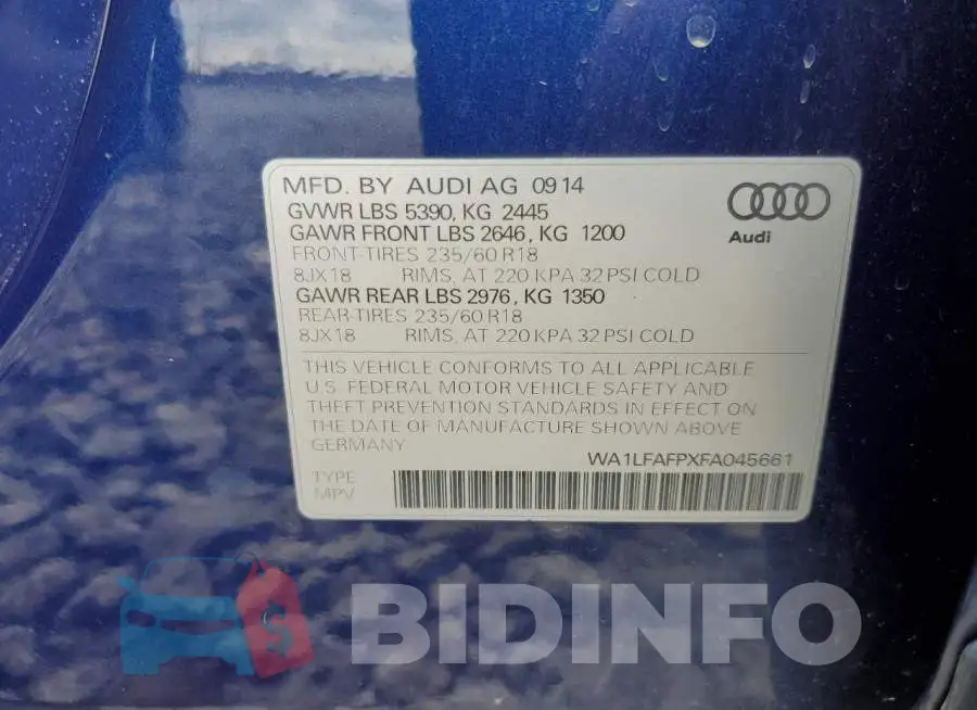 WA1LFAFPXFA045661 Photo# 12
