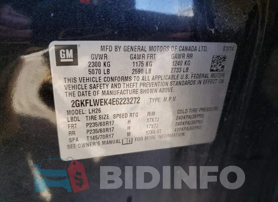 2GKFLWEK4E6223272 Photo# 12